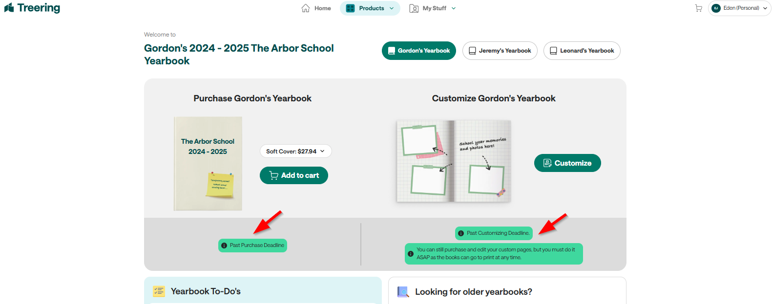 Buying a Yearbook After the Deadline