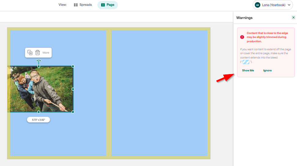 Page Warnings on Custom Pages